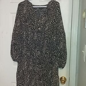 Elegant Black and White Polka Dot Dress